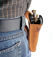 Apron plane held in a leather holster attached to a belt