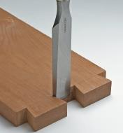 Chiseling out waste from between dovetails