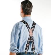 Back view of a man wearing Veritas Suspenders