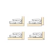 Diagrams of hinges used four different ways