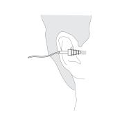 Illustration showing how to insert AirSoft Corded Ear Plugs