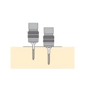 Illustration showing two different screws depths