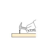 Illustration of a restorer's cat's paw being used to hammer a nail