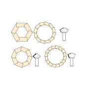 Top-view illustrations of columns that can be made with Bird's-Mouth Joinery Bits