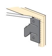 Illustration of miter hook being used to set a reveal