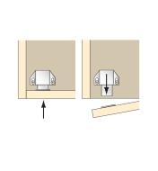 Illustrations of single latch in closed and open positions