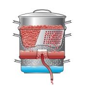 Illustration montrant le processus d'extraction du jus