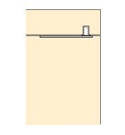 Illustration of door joined to cabinet with Pivot Hinges