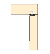 Illustration of door joined to cabinet with Rear Pivot Hinge