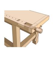 Illustration of Wooden Tail Vise installed in a bench