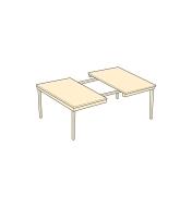 Diagram example of four-leg table with extenders