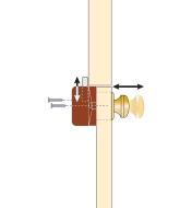 Cutaway illustration shows how to activate the installed latch by pushing the knob