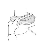 Illustration of person pressing a profile gauge against a curved shape
