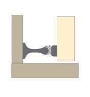Illustration of doorstop contacting the strike plate