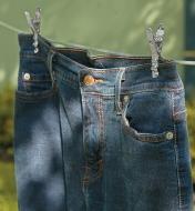 Lifetime Clothespins holding jeans on a clothesline