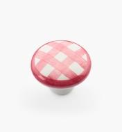 00W5226 - 1 1/4" x 7/8" Red Checkered Knob