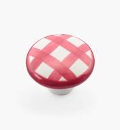 00W5227 - 1 1/2" x 1 1/16" Red Checkered Knob