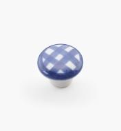 00W5235 - 1" x 3/4" Blue Checkered Knob
