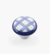00W5236 - 1 1/4" x 7/8" Blue Checkered Knob