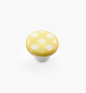 00W5245 - 1" x 3/4" Yellow Checkered Knob