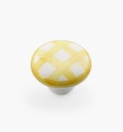 00W5246 - 1 1/4" x 7/8" Yellow Checkered Knob