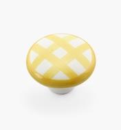 00W5247 - 1 1/2" x 1 1/16" Yellow Checkered Knob