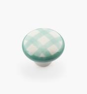 00W5256 - 1 1/4" x 7/8" Green Checkered Knob