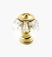 01W2620 - Glass Knob, Pol. Brass