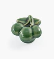 02W1621 - Bouton cerise en céramique, vert, 1 5/8 po x 1 po