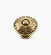 01A2242 - Faceted Brass Knob, 35mm × 29mm
