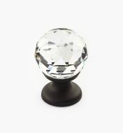 01A3450 - Small Faceted Glass Knob, ORB