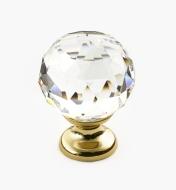 01A3461 - Large Faceted Glass Knob, PB