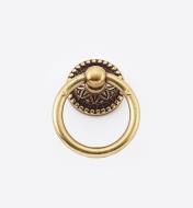 01A2180 - Poignée à anneau sur rosace Louis XVI, 34 mm x 45 mm