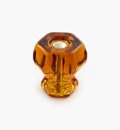 01A3730 - 1 1/8" Amber Hexagonal Glass Knob