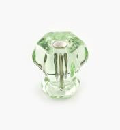 01A3750 - Bouton hexagonal en verre, vert pâle, 1 1/8 po