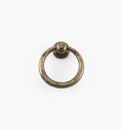01A2303 - Poignée à anneau fuselé sur rosace, 40 mm x 46 mm