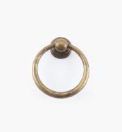 01A2304 - Poignée à anneau fuselé sur rosace, 50 mm x 57 mm