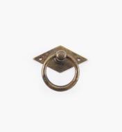 01A6302 - Poignée à anneau fuselé sur platine losange, 50 mm × 33 mm