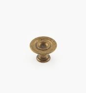 01A9030 - 30mm x 19mm Rope/Reed Old Brass Knob