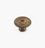 01A9035 - 35mm x 20mm Rope/Reed Old Brass Knob