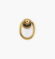 01X4068 - Poignée à anneau sur rosace, fini bronze bruni
