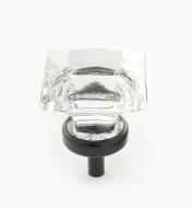 01A3831 - Bouton en verre à facettes, base au fini bronze huilé, 30 mm
