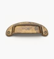 01A5702 - 3 3/4" Old Brass Shell Pull
