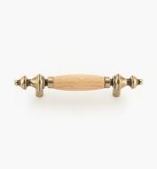 01W7201 - 3" Antique Brass Rounded Oak Insert Pull