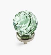 01A3815 - Bouton en verre torsadé, vert