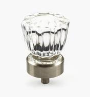 01A3822 - French-Style Glass Knob, Brushed Nickel