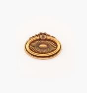 01A7620 - Poignée à anneau ovale sur platine moulée de style géorgien, 54 mm x 40 mm