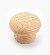 02G1004 - Bouton en bois de fil, chêne rouge, 1 1/2 po x 1 3/16 po