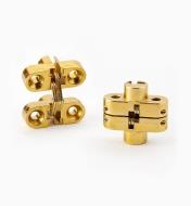 00H0201 - 1" Satin Brass SOSS  Invisible Hinges, pair