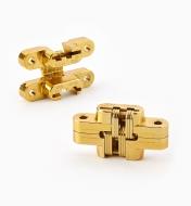 00H0202 - 1 11/16" Satin Brass SOSS  Invisible Hinges, pair
